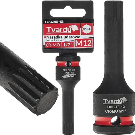 Vaso de impacto estriado de 1/2" M12 CR-MO (10/100) (1/4)