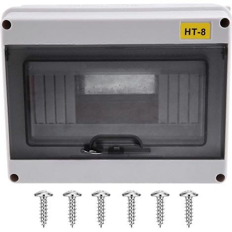 Boîtier de distribution de disjoncteurs HT-8 voies IP65, boîtier de protection ABS pour électronique de puissance sur rail DIN. (1/5)