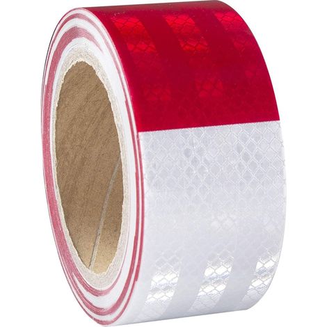 Bande Reflechissante Autocollante Rouge et Blanc 20mx5cm Ruban Reflechissant if Haute Intensité Bande Réfléchissante pour véhicules, Camion, remorques de Nuit, Rappel de sécurité (1/5)