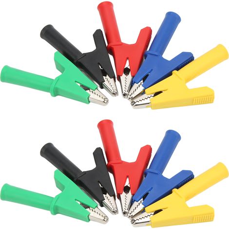 Isolierte Krokodilklemme, 4-mm-Buchse, 10-mm-Öffnung, Rot, Schwarz, Gelb, Blau, Grün, 60049 (1/5)