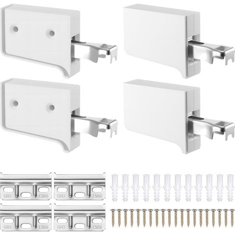 Pièces Support d'Armoire Suspendus Réglable, Fixation Murale de Meubles de Cuisine, Fixation Meuble Haut Cuisine Set pour Salles de Bains, Capacité de Charge 80 kg, avec Vis à Expansion (1/5)