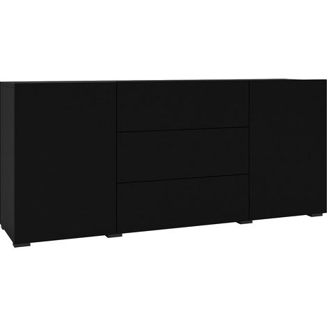 Buffet 2 portes 3 tiroirs Glora Noir (1/5)