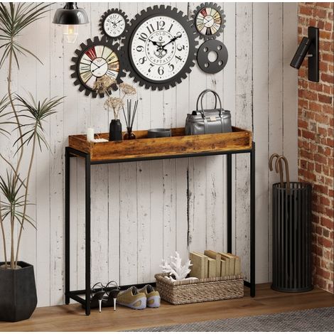 Konsolentisch schmal mit Schutzgitter 100x30x91 cm OKMYHOME (1/5)