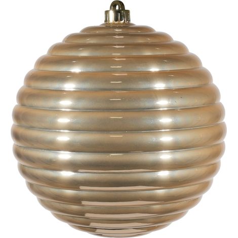 ARPIMEX Sfera Rigata di Natale D 200 Mm Plastica Beige