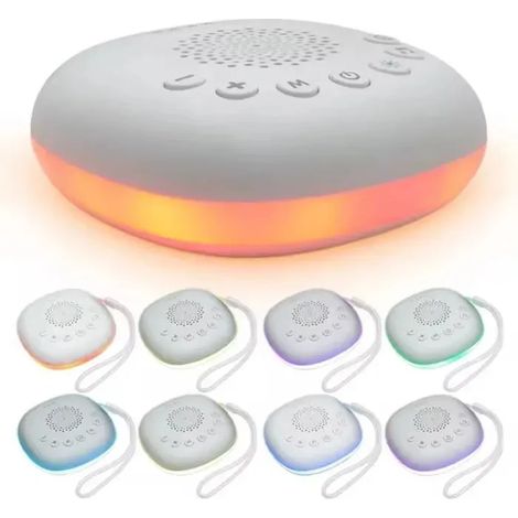 Veilleuse Bébé Musicale Lumineuse Veilleuse avec Machine à Bruit Blanc 20 Sons, Niveaux de Volume Réglable Minuterie 8 Couleurs (1/4)