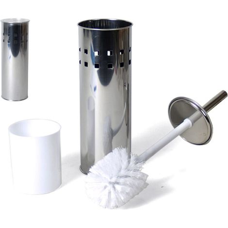 WC-Bürstenhalter mit 26x10cm WC-Bürste aus Stahl, Badezimmerzubehör
