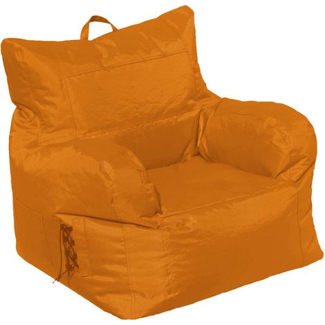 Dmora Poltrona imbottita con braccioli, colore arancione, Misure 80 x 80 x 80 cm, con imballo rinforzato (1/3)
