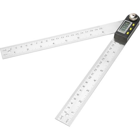 Elektronischer Winkelmesser aus Edelstahl 10–390 mm, digitales Goniometer, Winkelanzeiger, Gehrungslineal (1/5)