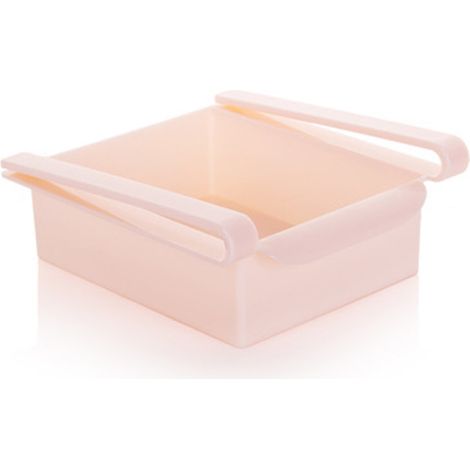 3Pcs Boîtes de Rangement Rétractables pour Réfrigérateur, Tiroirs de Classement Alimentaire Frais, Corbeille en Plastique Rose pour Étagère Frigo