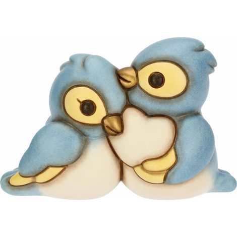 THUN - Coppia cinciarelle con cuore, piccole - ceramica - Collezione L'amore Vola - 9.4 x 4.6 x 6.3 cm (1/5)