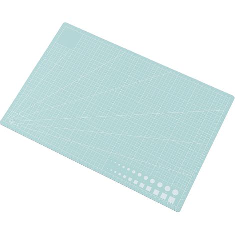 Tapis de découpe double face en PVC A3, quadrillage auto-cicatrisant, outil de loisirs créatifs (vert clair) (1/5)