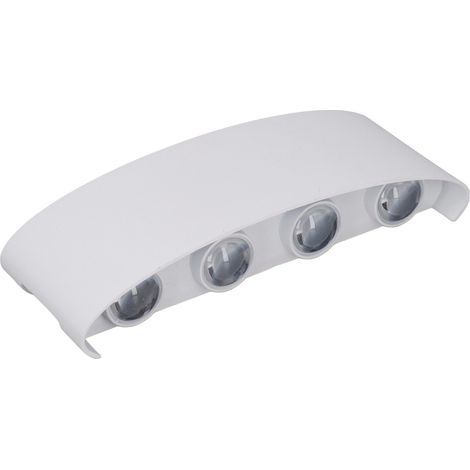 Applique murale LED décorative, boîtier blanc, éclairage blanc, idéale pour l'intérieur, les hôtels, les jardins et les chambres (90-265 V, 8 W). (1/5)