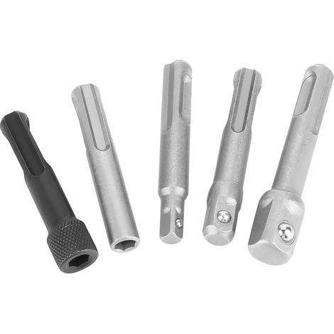 Adaptateur en acier pour clé à douille SDS-Plus (3 pièces), rallonge hexagonale pour clé à douille SDS (2 pièces), accessoire pour outil électrique (1/5)