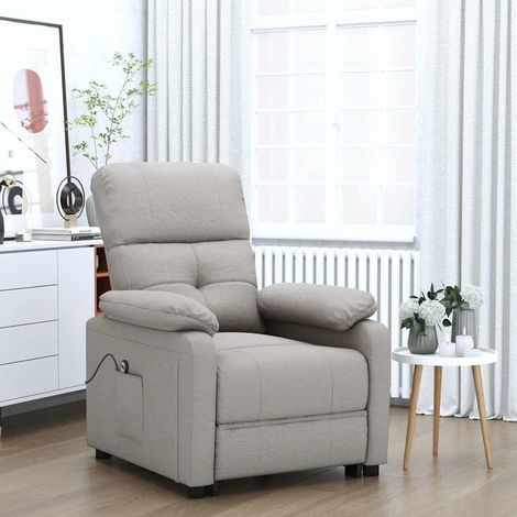 vidaXL Sillón reclinable eléctrico tela gris taupé (1/5)