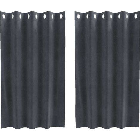 Maison Exclusive - Tende oscuranti 2 pz Grigio Chiaro 140 x 140 cm Velluto (1/5)