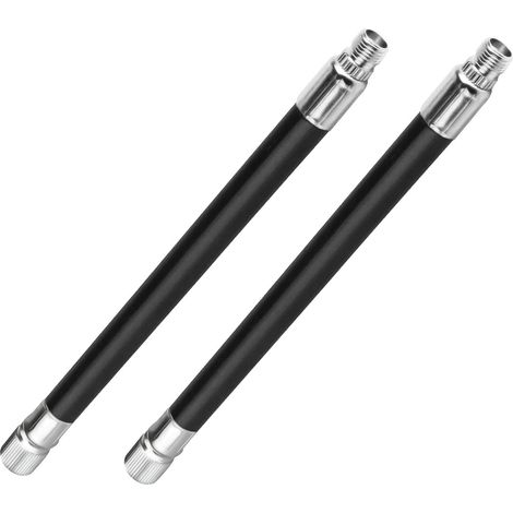 Lot de 2 rallonges de Valve pour Voiture, Tube d'extension de 16 cm, Tuyau de gonflage de Pneu, Pompe à air, Tuyau de Remplacement Universel Compatible avec Les Scooters électriques M365 Pro Pro2 1S (1/4)