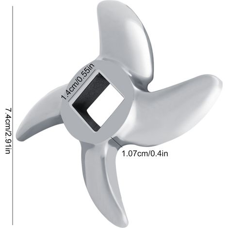 Ortviai Couteau de hachoir à viande en acier inoxydable 22 – Diamètre 74 mm, épaisseur 10,7 mm (1/4)