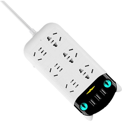 Multiprise Multifonction avec Ports USB, Prise en ABS Ignifuge pour Maison et Bureau, Fiche CN 220V (1/5)