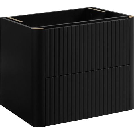 Meuble sous-vasque suspendu LINEA noir 60 cm (1/5)