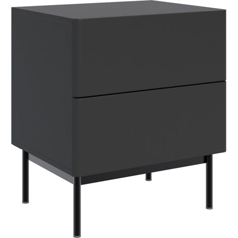 Selsey OLIO - Table de chevet avec 2 tiroirs - 50 cm - noir (1/5)