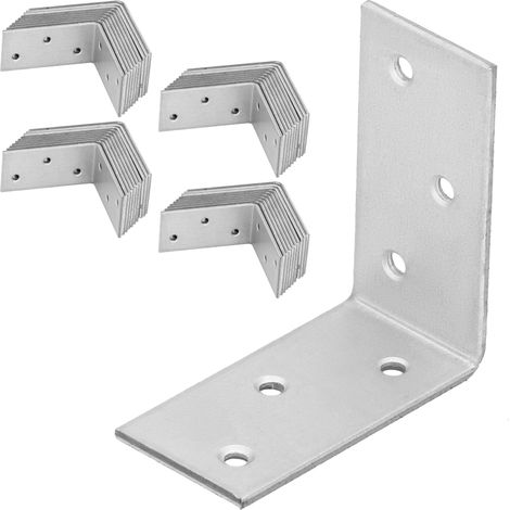 Conector angular para carpintería KOTARBAU® de acero inoxidable galvanizado de 50 x 50 x 25 mm, juego de 50 piezas.