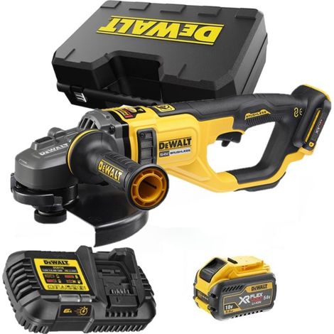Dewalt DCG460X1-QW Meuleuse d'angle sans fil 54V 230mm – 1X9.0Ah Batterie FlexVolt + chargeur en coffret