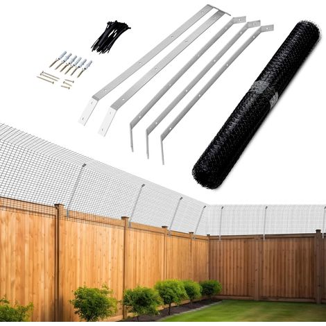 Kit Clôture Anti-Fuite Chat - Supports Galvanisés Et Maille Renforcée Pour Jardin Extérieur (1/5)