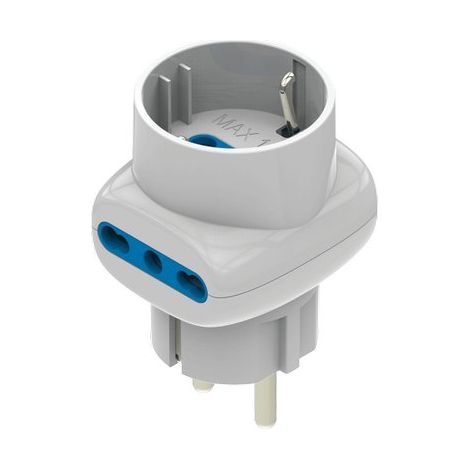 Adattatore Triplo Schuko 16A con Schuko Aigostar Bianco 2P con T 2 Pezzi