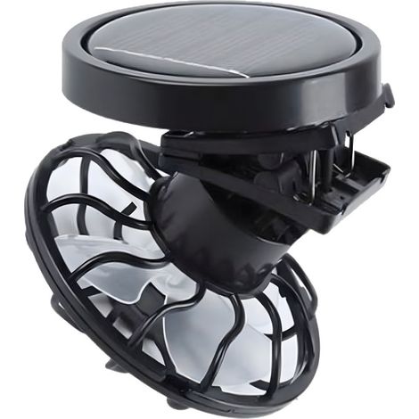 Lot de 2 mini ventilateurs solaires à clipser sur capuchon, portables et mains libres, pour le camping et la pêche. (1/4)