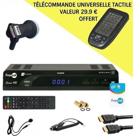 OFFRE EXCEPTIONNELLE : SERVIMAT SIRIUS III RÉCEPTEUR SATELLITE HD + CARTE FRANSAT + CÂBLE HDMI + CÂBLE 12V + DÉPORT IR + LNB SINGLE