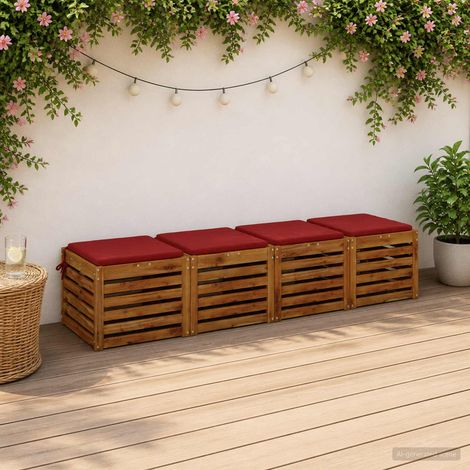 vidaXL 4-Piece Seat Cushions SOEST 4 pcs 100% Polyester Wine Red (1/5)