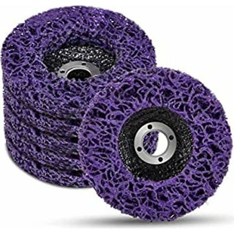 Set mit 5 violetten Reinigungsscheiben, Schleifscheiben, 115 x 22 mm, Schleifscheiben für Oberflächenbearbeitung und Lackierung, Schleifscheiben für Winkelschleifer (1/4)