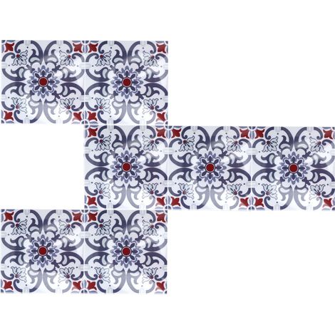 Lot de 10 stickers muraux imitation carrelage en PVC, antidérapants, auto-adhésifs et imperméables, pour cuisine, sol, salle de bain, maison (BS68) (1/5)