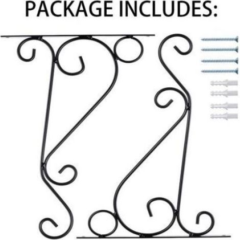 Crochet Jardin - Acier Noir - Longueur 25 Cm - Pour Panier Suspendu - Lot De 2 (1/5)