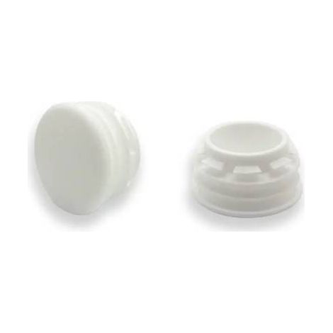 Ajile - Bouchon embout rond plat de finition BLANC pour tube de diam. 20 mm (1/3)