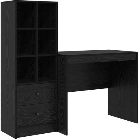 Maison Exclusive - Schreibtisch mit Schubladen 2 pcs Schwarz Eich