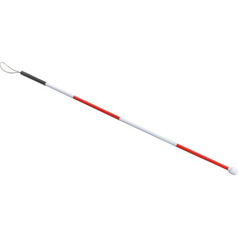 Canne pliante anti-dérapante rouge blanche aluminium léger bâton de marche pour malvoyants (1/4)