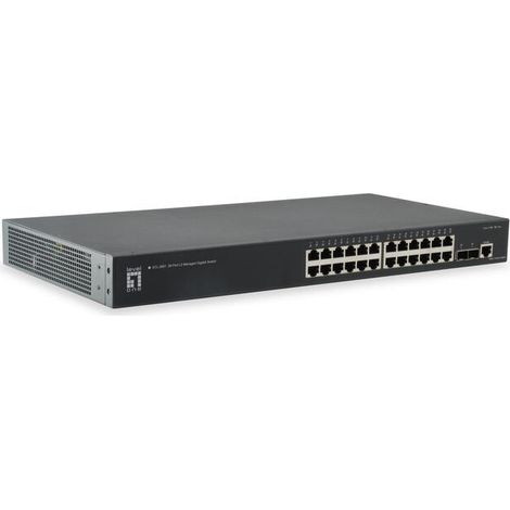 LevelOne GTL-2661 KILBY Conmutador Gigabit Gestionado L2 de 26 puertos, 2 x 10GbE SFP+, 24 x Gigabit RJ45 (1/4)