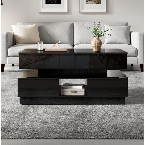 Tavolo salotto alzabile con presa LED MDF 90 cm OKMYHOME (1/5)