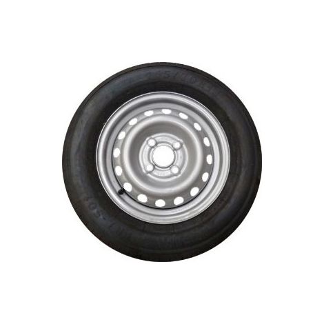 Maxter – Roue de remorque 165/70x13 – 4 trous entraxe 100 mm – Déport positif 30 mm – Charge max 437 kg – Vitesse max 140 km/h