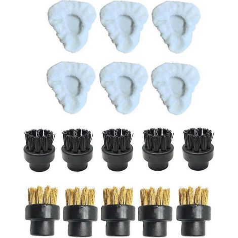Kit de brosses rondes et triangulaires Dupray Steam pour le nettoyage à la vapeur des sols durs, carrelages et joints (1/5)