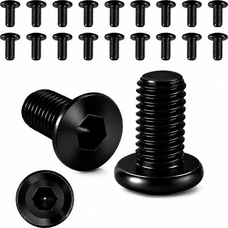 40PCS Vis M5 x 12, Vis m5, Boulons à Tête Plate Hexagonale Noire en Acier, Fixation Fiable pour Meubles, Tables, Lits, Armoires, Menuiserie et Projets Domestiques ou Industriels (1/5)