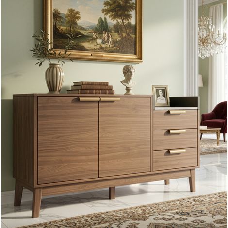 mobile contenitore 120x40 cm rovere scuro effetto marmo OKMYHOME (1/5)