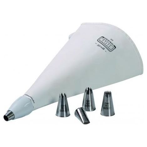 Set sacchetti da pasticceria kaiser bianco 40 cm acciaio inox
