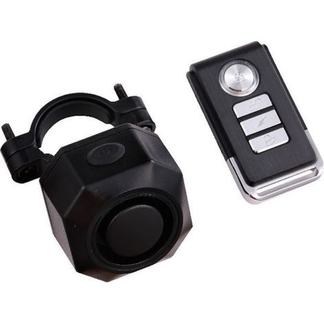 Sollbry 1 ensemble d'alarme de vélo rechargeable avec télécommande sans fil antivol sirène antivol capteur de mouvement 113 dB étanche adapté pour vélo moto scooter véhicule remorque (8 x 2,8 x 1,9 cm (1/3)