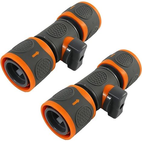 pièces Raccord rapide orange pour tuyau d'arrosage, robinet à double sortie, régulateur de pression d'eau pour pelouse et jardin - Accessoires (1/5)