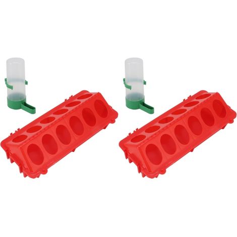 2er-Set Küken- und Vogeltränke mit Klappdeckel, PP-Hühnertränke, automatischer Futtertrog mit Spritzschutz, Geflügelzubehör, L-Tränke 140 ml