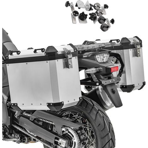 Set valises latérales aluminium - Moto Guzzi Stelvio/V85 TT - 45 L - 2 mm aluminium - Étanches