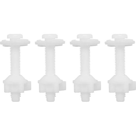 Lot de 4 vis de fixation pour charnières de siège de toilette avec écrous et rondelles en plastique (1/5)
