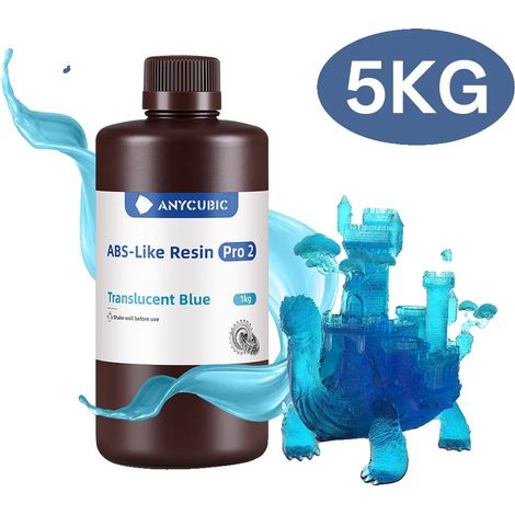 Resina 3D, polimerizzazione UV rapida, alta precisione, ABS Pro2 T-Blue-5kg (1/2)
